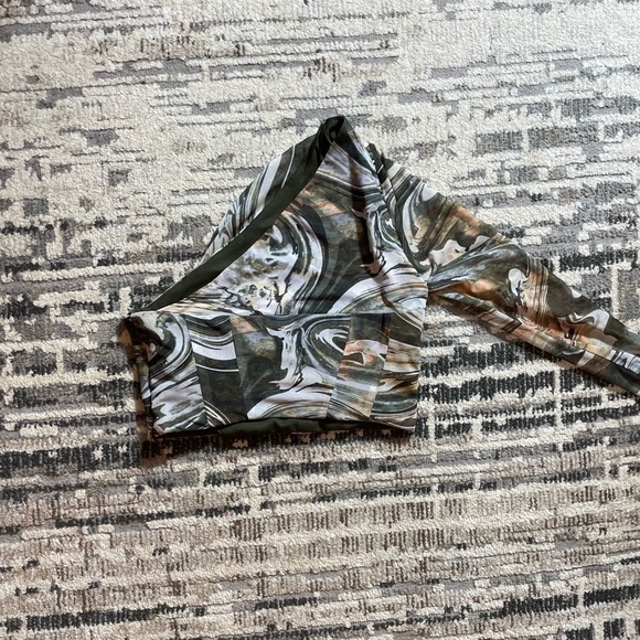 Zara Retro Asymmetrical Tulle Corset Semi Sheer Arm 1 Shoulder Crop Top - Picture 7 of 11